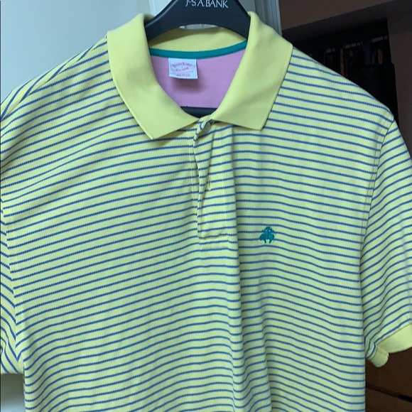 Yellow w blue stripe large Brooks Brothers shirt - Picture 5 of 5
